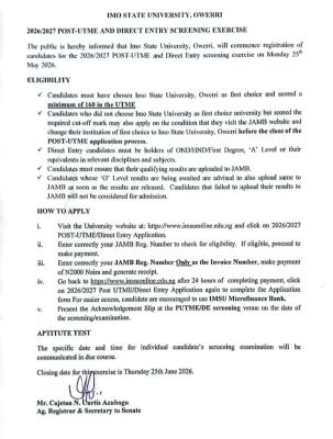 IMSU Post-UTME
