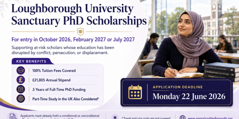 Loughborough University Sanctuary PhD Scholarships