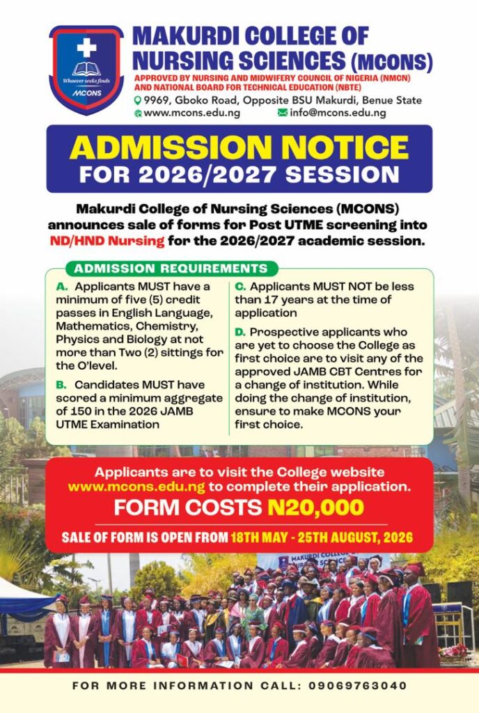Makurdi College of Nursing Sciences Post-UTME