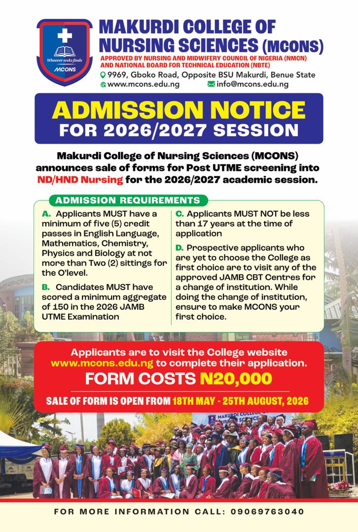 Makurdi College of Nursing Sciences Post-UTME